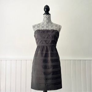 J. Crew Ginny Rugby Strapless Embroidered Cord Stripe Cocktail Dress Size 2